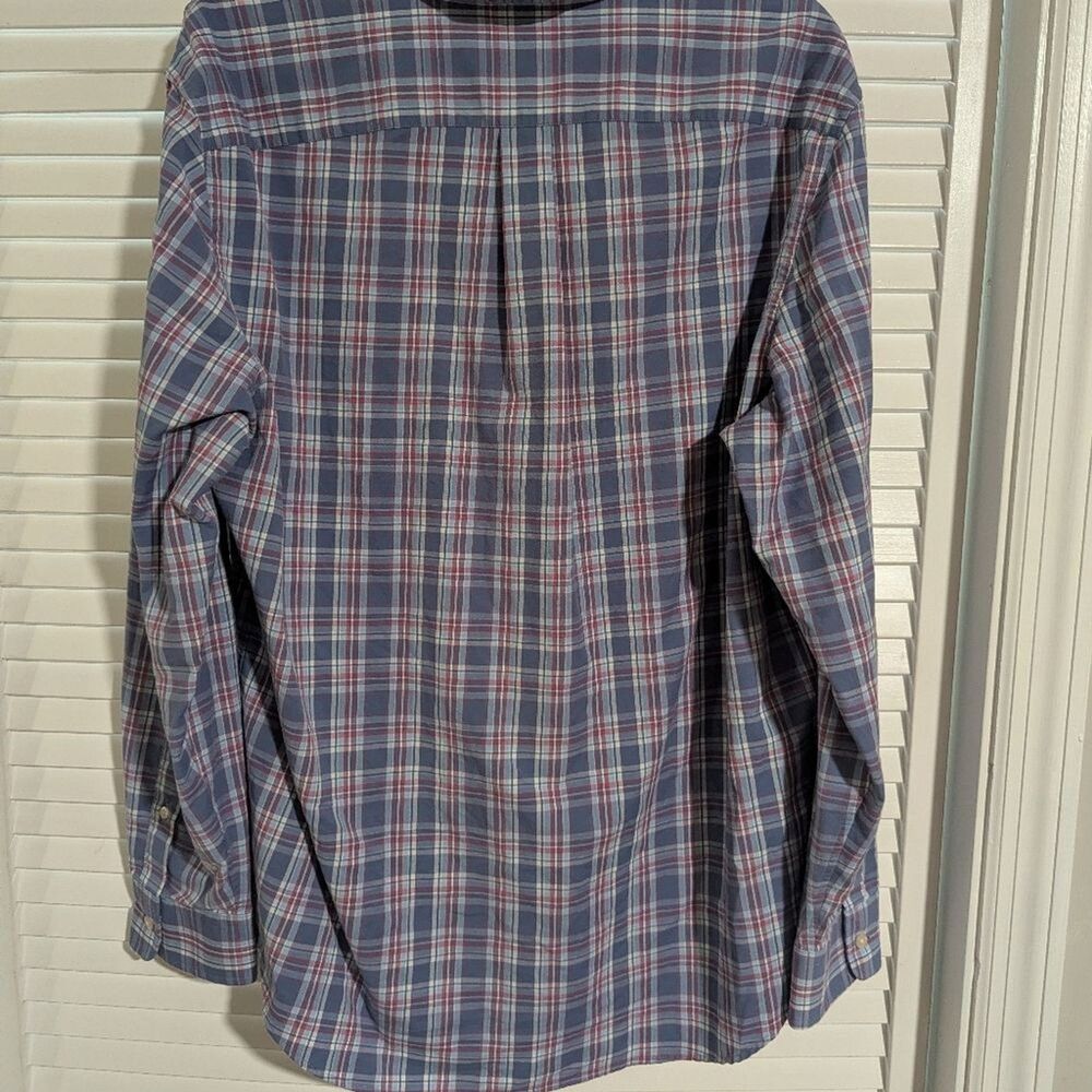 Vineyard Vines Large Performance Classic Fit Murray Plaid Shirt - Navy & Red - Picture 7 of 7